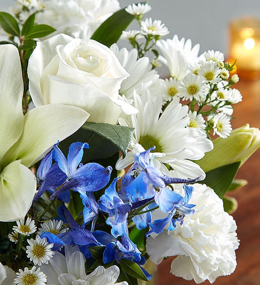Lágrimas curativas azul y blanco